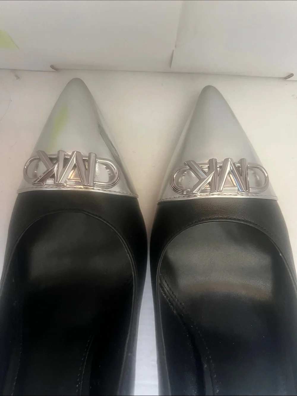 Michael Kors Black Pumps with Silver Pointed-Toe Caps